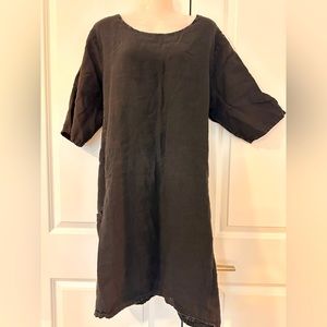 "Pure" brand  black linen dress, size xl 🟢